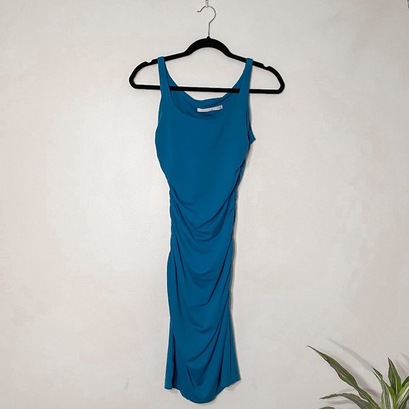 Susan Monaco Cross Gather Tank Dress in Aquamarine for Women size XS - Picture 1 of 10